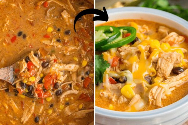 Easy Chicken Taco Soup, homemade and freshly served