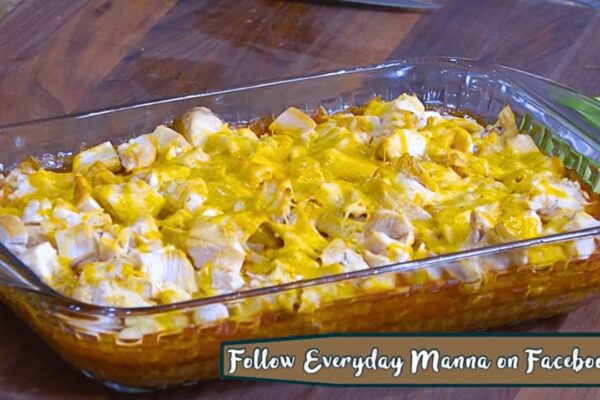 Easy Chicken Tamale Casserole, homemade and freshly served