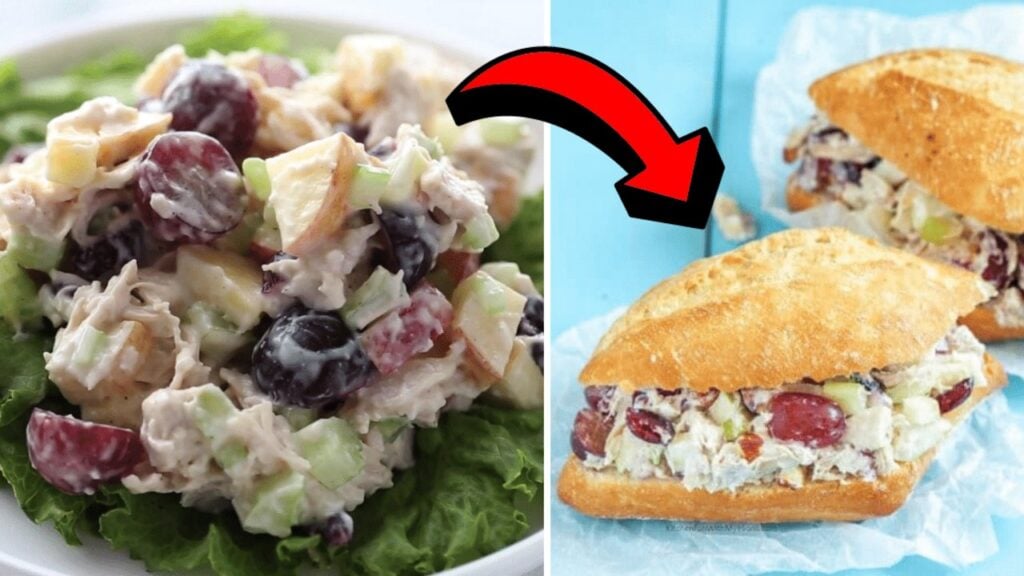 Easy Chicken Waldorf Salad, homemade and freshly served