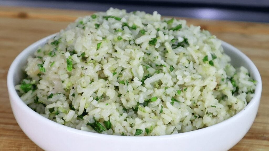 Better Than Chipotle Cilantro Lime Rice, homemade and freshly served