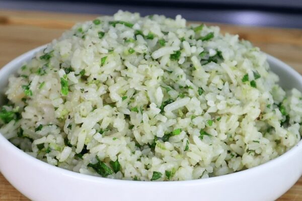 Better Than Chipotle Cilantro Lime Rice, homemade and freshly served