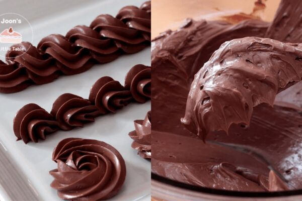 5-Ingredient Chocolate Buttercream Frosting, homemade and freshly served