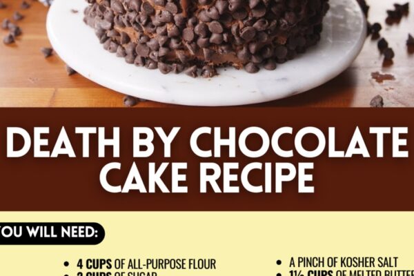 Super Easy “Death by Chocolate Cake”, homemade and freshly served