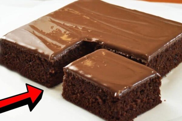 Easy 3-Ingredient Chocolate Cake, homemade and freshly served