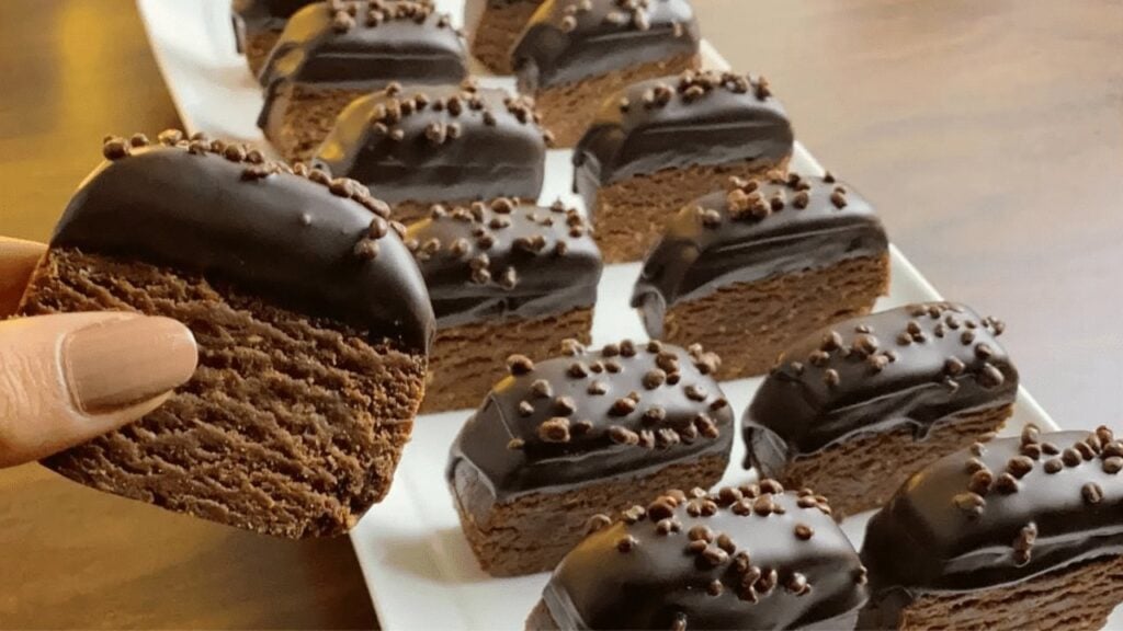 Easy No-Bake Chocolate Candy, homemade and freshly served