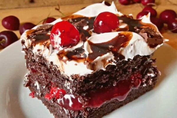 Easy-To-Make Luscious Chocolate And Cherry Cake, homemade and freshly served