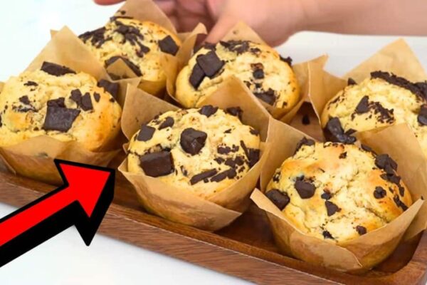 Soft & Fluffy Chocolate Chip Muffin, homemade and freshly served