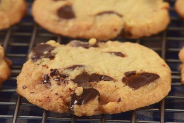 6-Ingredient Chocolate Chip Shortbread Cookies, homemade and freshly served