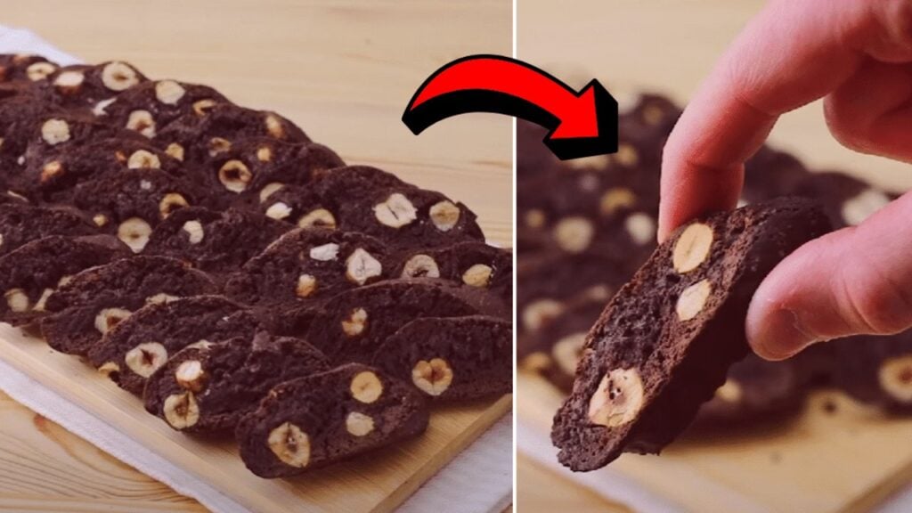 Easy Chocolate Hazelnut Biscuits, homemade and freshly served