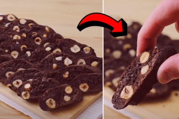 Easy Chocolate Hazelnut Biscuits, homemade and freshly served