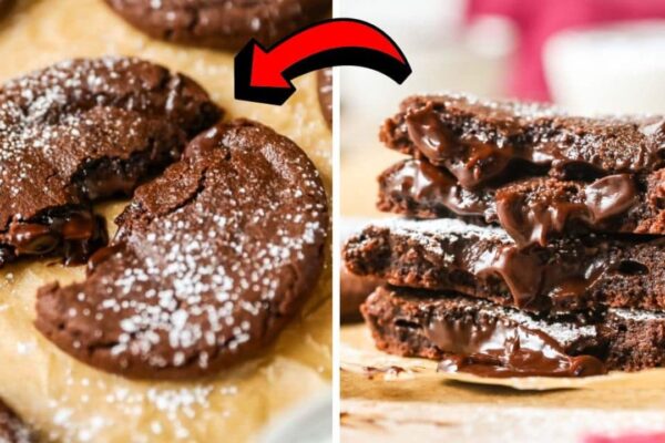 Easy-to-Make Chocolate Lava Cookies, homemade and freshly served