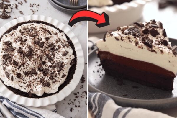 Easy Chocolate Mud Pie, homemade and freshly served
