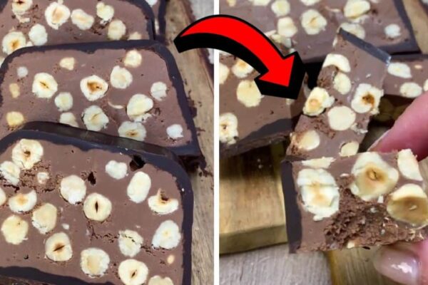 Easy 4-Ingredient Chocolate Nougat, homemade and freshly served