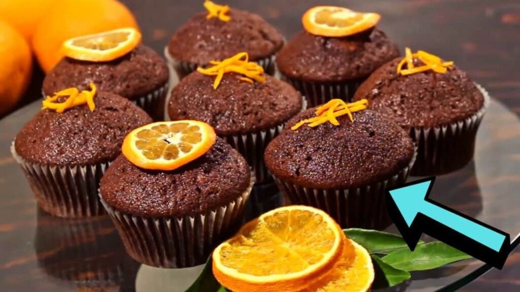 Easy Chocolate Orange Muffins, homemade and freshly served