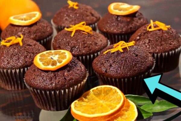 Easy Chocolate Orange Muffins, homemade and freshly served