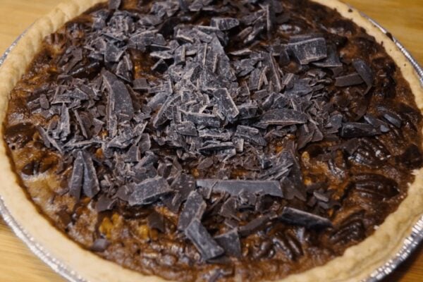 Easy Chocolate Pecan Pie From Scratch, homemade and freshly served