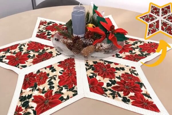 Easy Christmas Centerpiece Placemat, homemade and freshly served