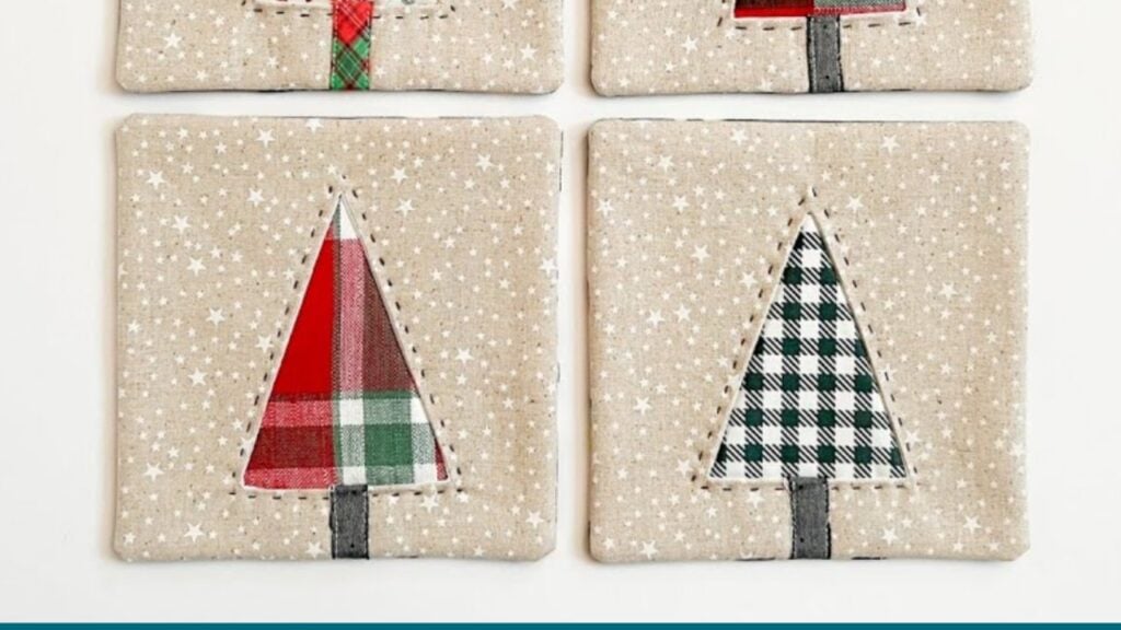 Finished Beginner-Friendly Christmas Coaster Sewing, a completed DIY project