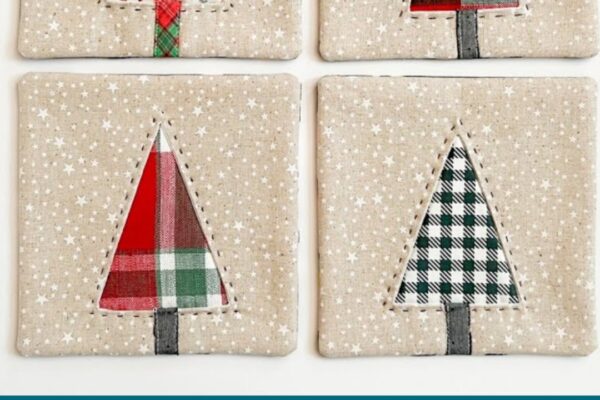 Finished Beginner-Friendly Christmas Coaster Sewing, a completed DIY project