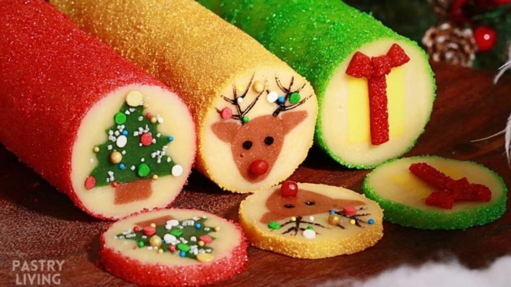 Easy Slice and Bake Christmas Cookies, homemade and freshly served