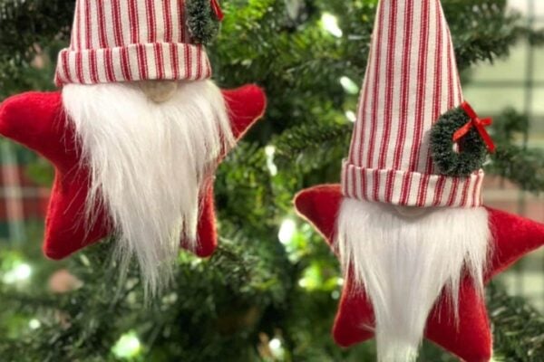 Finished Easy 10-Minute DIY Star Gnome Ornament, a completed DIY project