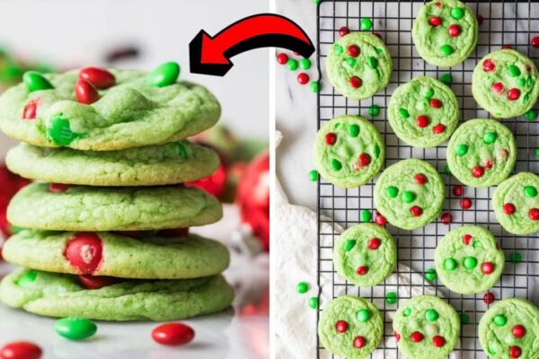 Easy-to-Make Christmas Grinch Cookies, homemade and freshly served