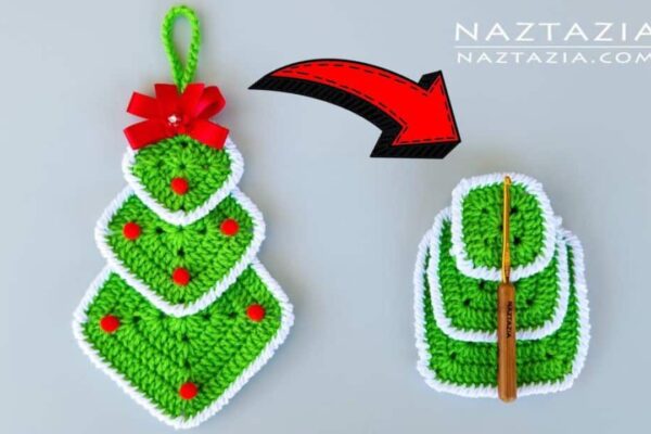 Finished How to Crochet a Granny Square Christmas Tree, a completed DIY project