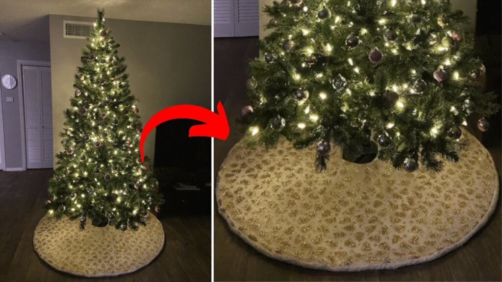 Finished a Christmas Tree Skirt, a completed DIY project