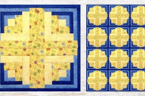 Finished Easy Circle Quilt Block for Beginners, a completed DIY project