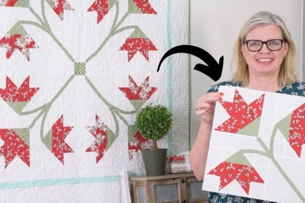 Finished Classic & Vintage Carolina Lily Quilt Block, a completed DIY project