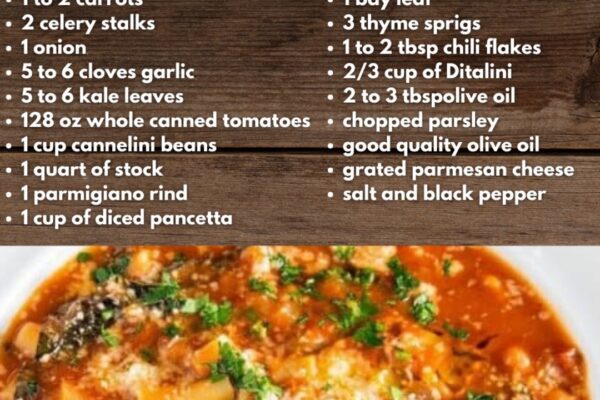 Easy Classic Minestrone Soup, homemade and freshly served
