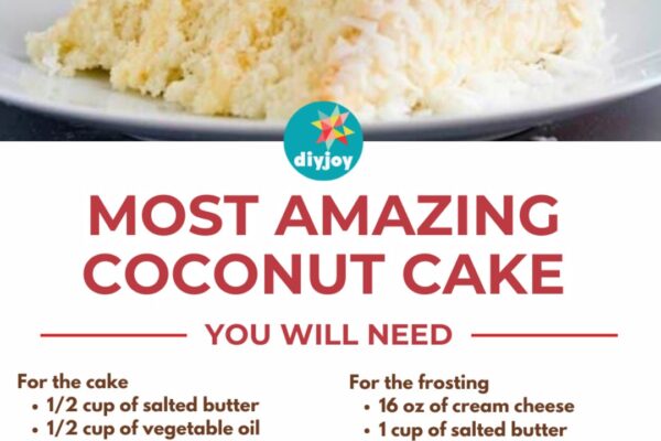 Most Amazing Coconut Cake, homemade and freshly served