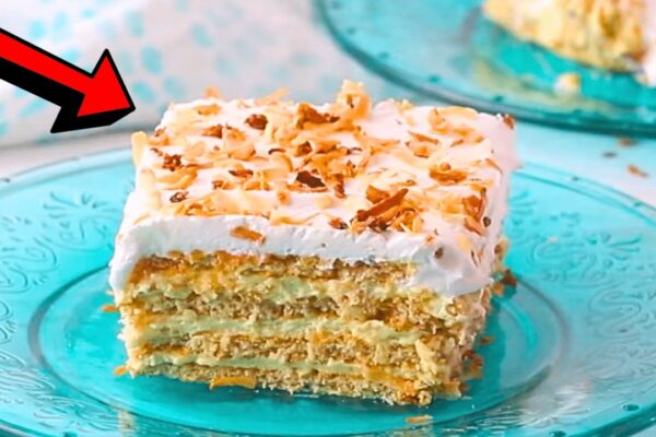 5-Ingredient Coconut Icebox Cake, homemade and freshly served