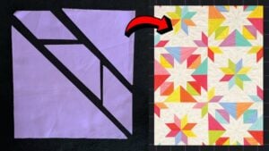 Finished Beginner-Friendly Confetti Star Quilt Block, a completed DIY project