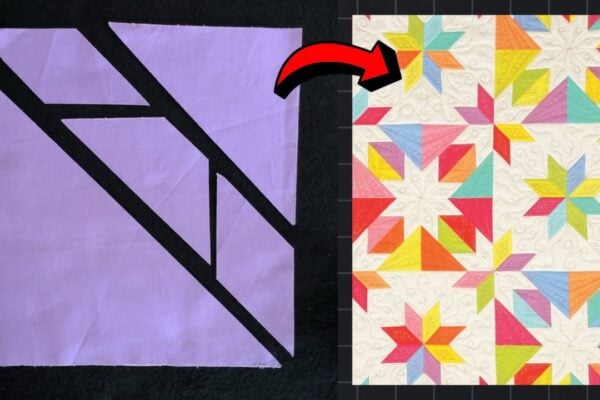 Finished Beginner-Friendly Confetti Star Quilt Block, a completed DIY project