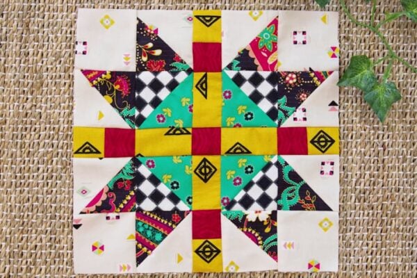 Finished Easy Continental Quilt Block, a completed DIY project