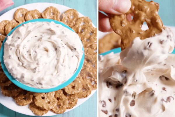 Easy Cookie Dough Dip, homemade and freshly served