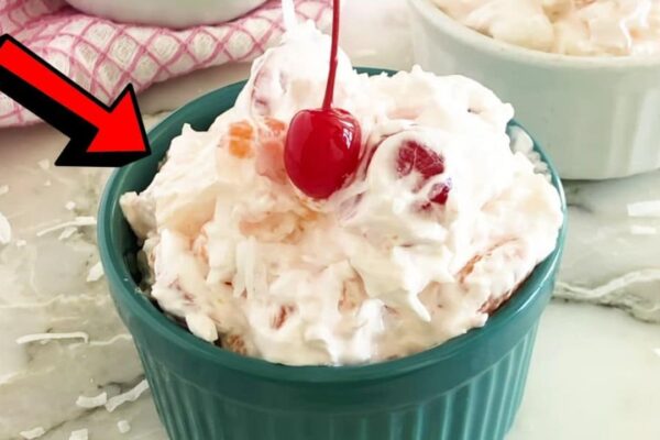 Easy Cool Whip Ambrosia Salad, homemade and freshly served
