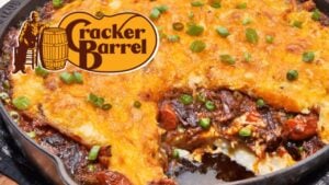 Cracker Barrel's Hashbrown Casserole Shepherd's Pie, homemade and freshly served