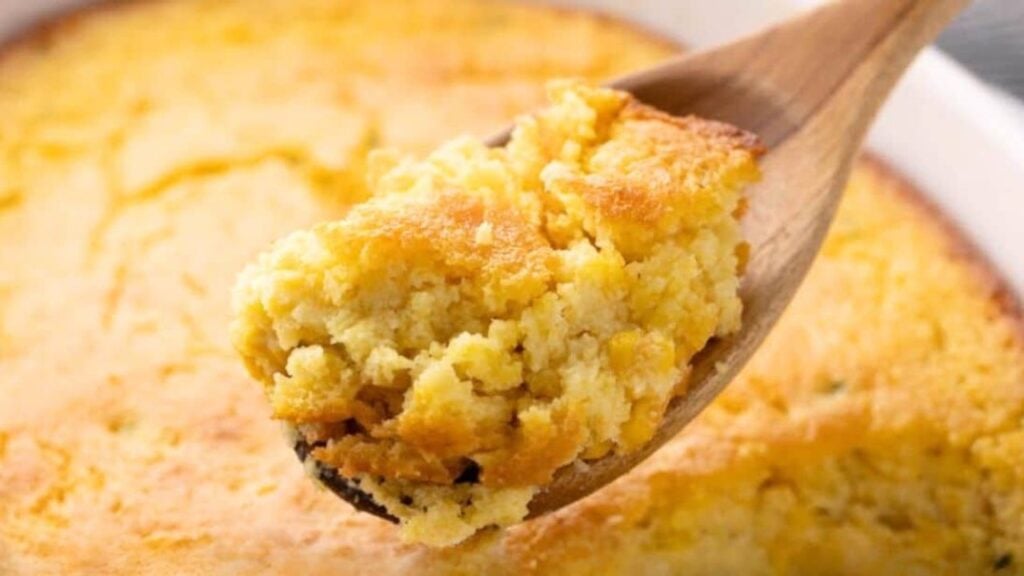 Easy Corn Casserole, homemade and freshly served