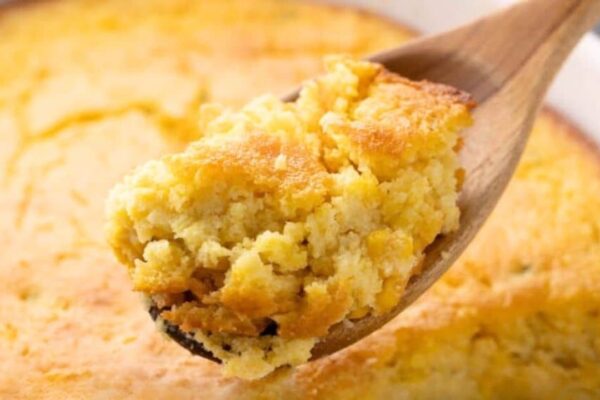 Easy Corn Casserole, homemade and freshly served