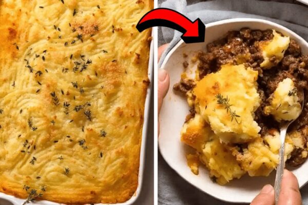 Easy Cottage Pie Casserole, homemade and freshly served