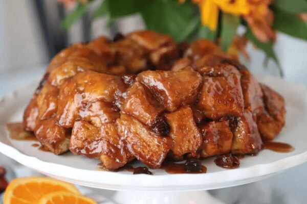 Easy Cranberry Orange Monkey Bread, homemade and freshly served