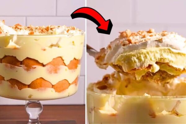 Easy Creamy Banana Pudding, homemade and freshly served