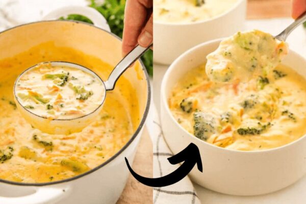 Easy-to-Make Broccoli Cheddar Soup, homemade and freshly served