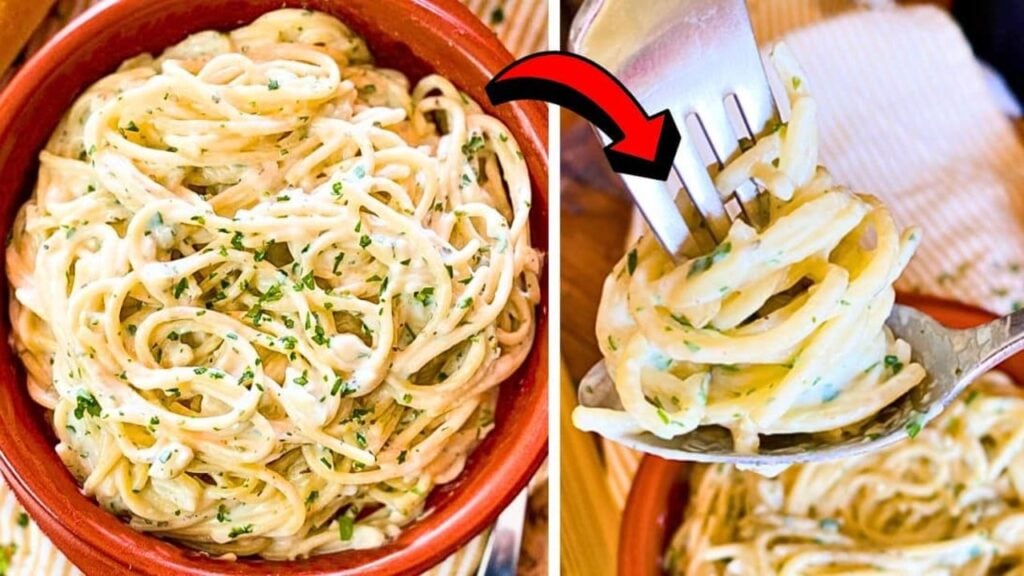 Easy 20-Minute Creamy Garlic Pasta, homemade and freshly served