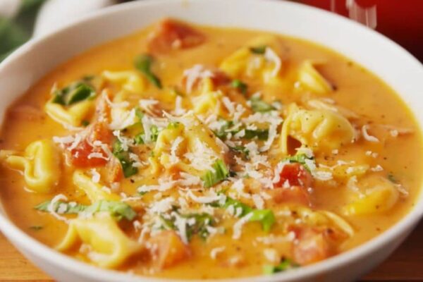 Easy Creamy Parm Tomato Soup, homemade and freshly served