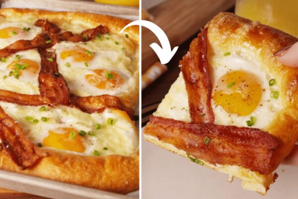 Easy Crescent Breakfast Tart, homemade and freshly served