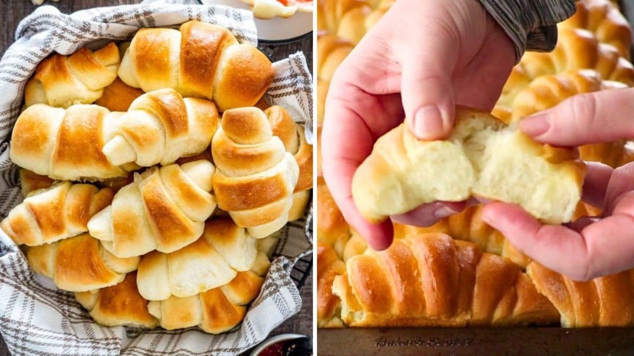 Homemade Crescent Rolls From Scratch Homemade crescent rolls from scratch, golden and rolled into curved crescents, cooling on a baking sheet