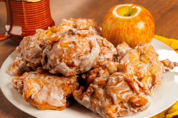 Easy Homemade Crispy Apple Fritters, homemade and freshly served